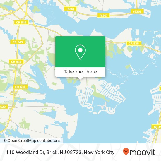 Mapa de 110 Woodland Dr, Brick, NJ 08723
