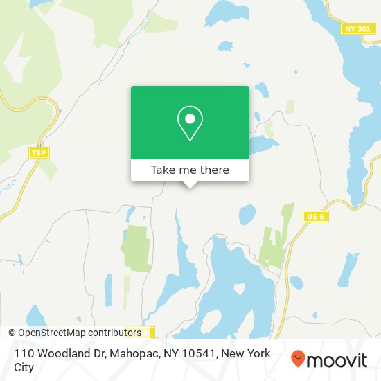 Mapa de 110 Woodland Dr, Mahopac, NY 10541