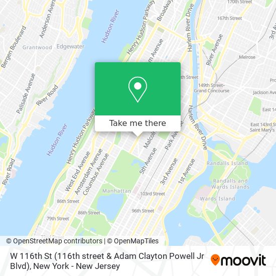 Mapa de W 116th St (116th street & Adam Clayton Powell Jr Blvd)