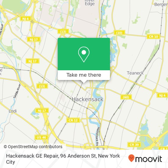 Hackensack GE Repair, 96 Anderson St map