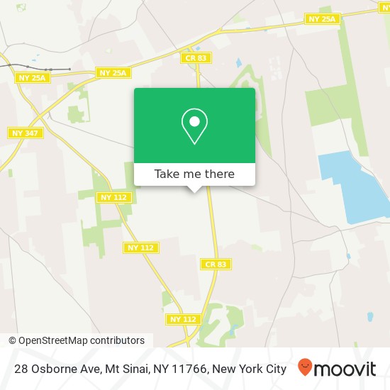 Mapa de 28 Osborne Ave, Mt Sinai, NY 11766