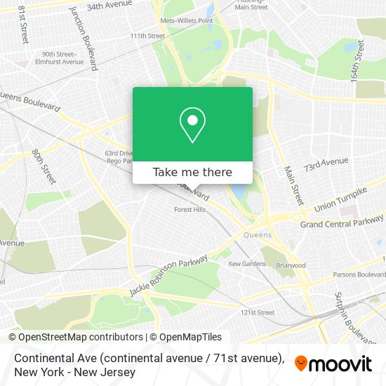 Mapa de Continental Ave (continental avenue / 71st avenue)