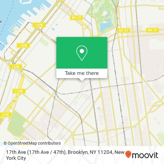 Mapa de 17th Ave (17th Ave / 47th), Brooklyn, NY 11204