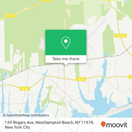 Mapa de 139 Rogers Ave, Westhampton Beach, NY 11978