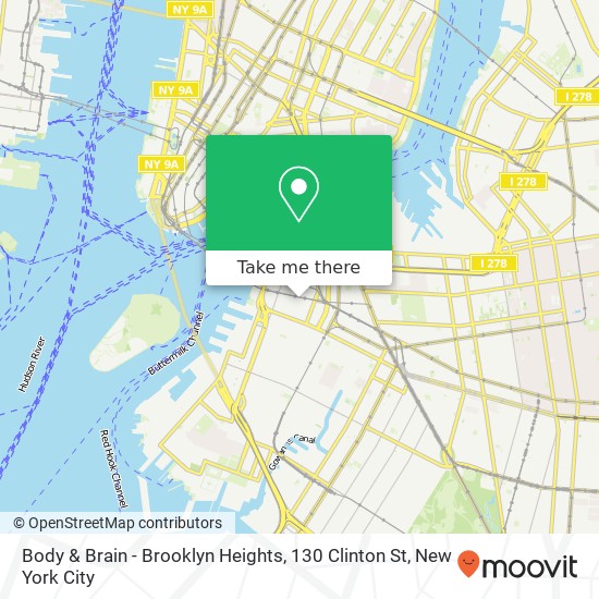 Body & Brain - Brooklyn Heights, 130 Clinton St map
