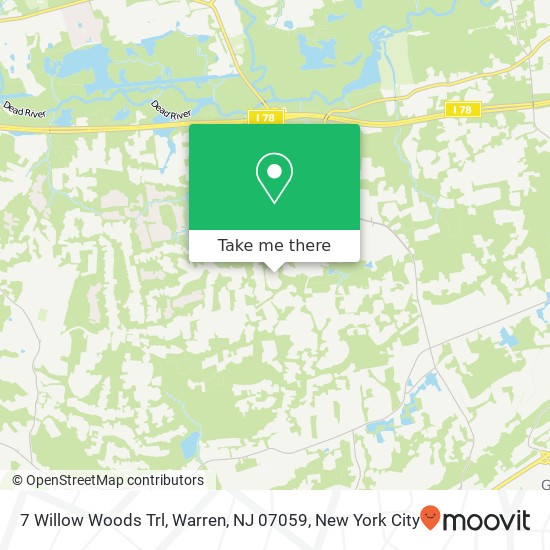 Mapa de 7 Willow Woods Trl, Warren, NJ 07059