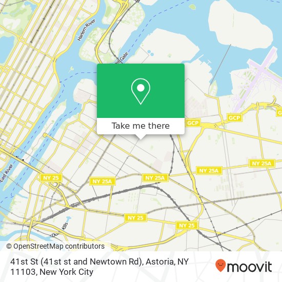 Mapa de 41st St (41st st and Newtown Rd), Astoria, NY 11103