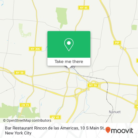 Mapa de Bar Restaurant Rincon de las Americas, 10 S Main St