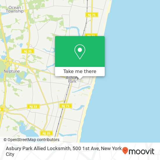 Asbury Park Allied Locksmith, 500 1st Ave map