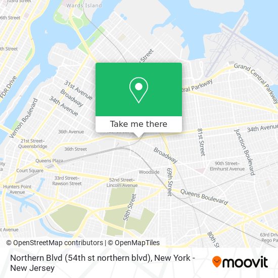 Northern Blvd (54th st northern blvd) map