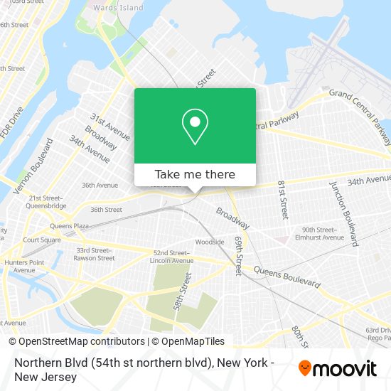 Mapa de Northern Blvd (54th st northern blvd)