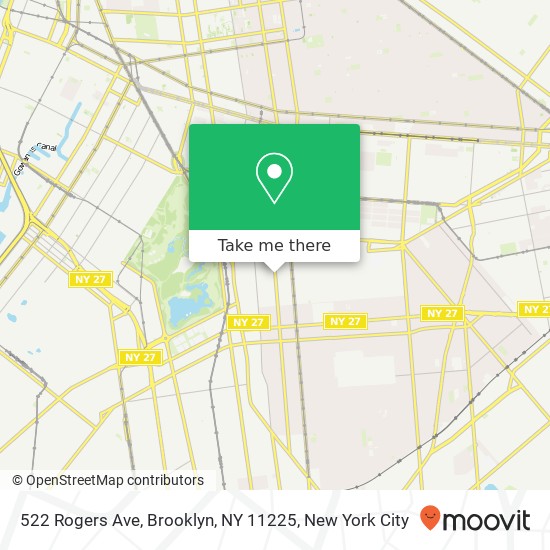 Mapa de 522 Rogers Ave, Brooklyn, NY 11225