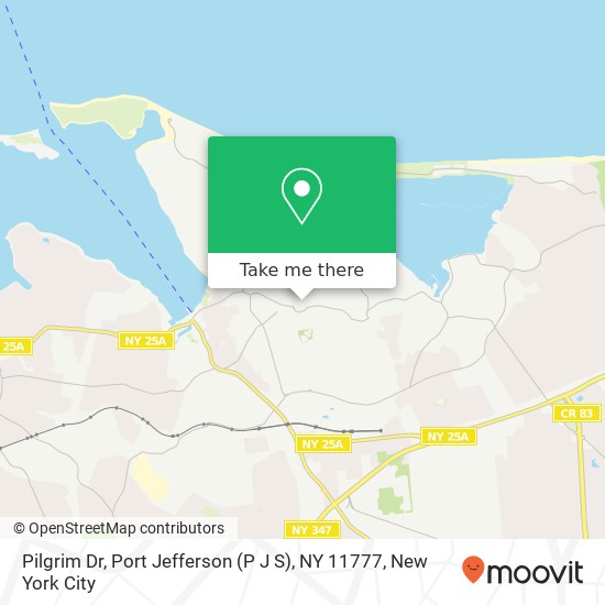 Pilgrim Dr, Port Jefferson (P J S), NY 11777 map