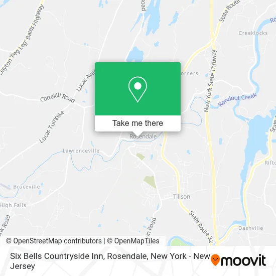 Six Bells Countryside Inn, Rosendale map