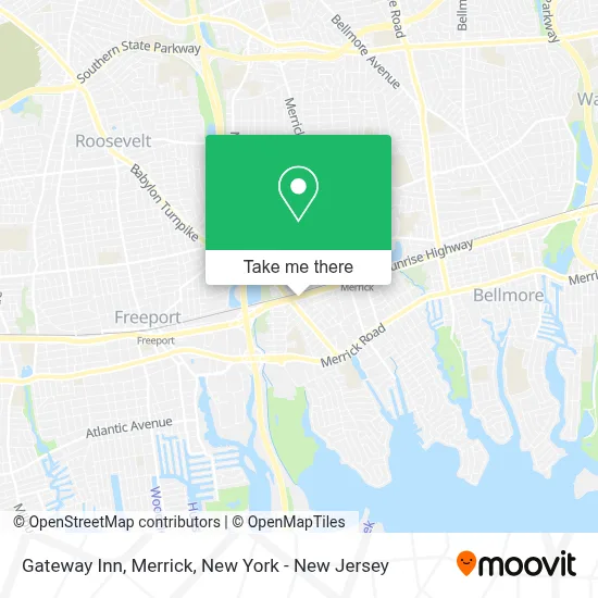 Gateway Inn, Merrick map