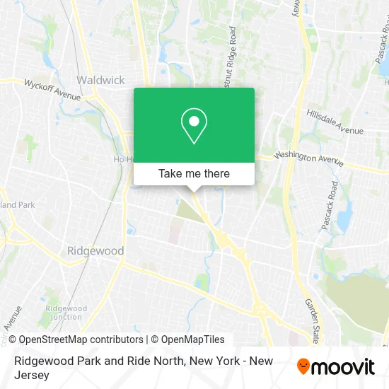 Ridgewood Park and Ride North map