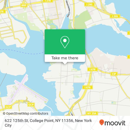 Mapa de 622 125th St, College Point, NY 11356