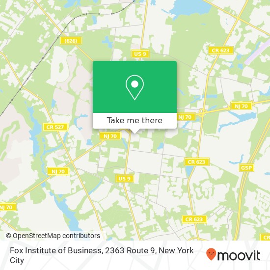 Fox Institute of Business, 2363 Route 9 map