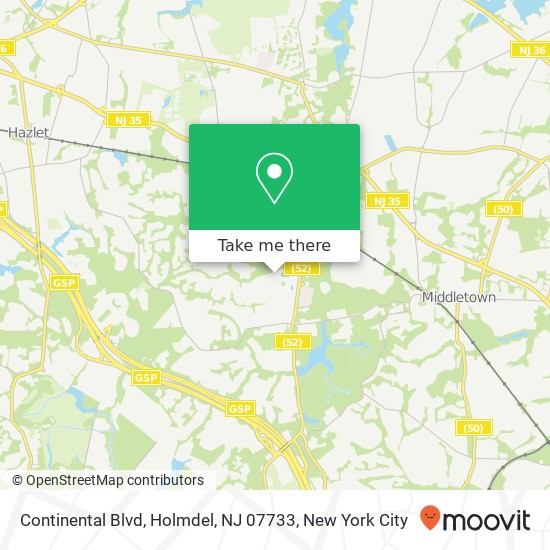 Continental Blvd, Holmdel, NJ 07733 map