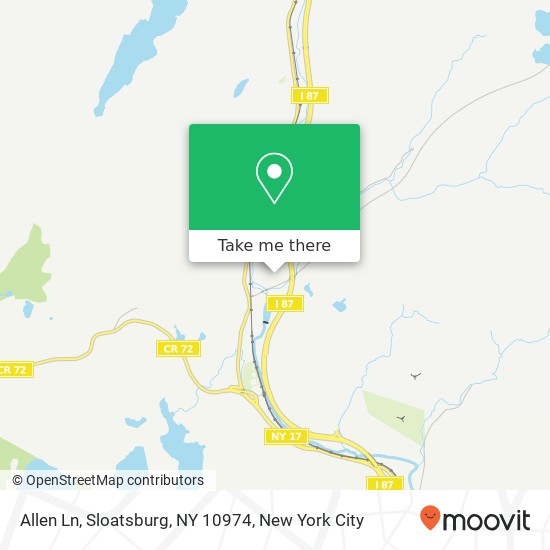 Mapa de Allen Ln, Sloatsburg, NY 10974