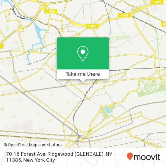 Mapa de 70-16 Forest Ave, Ridgewood (GLENDALE), NY 11385