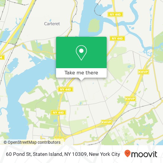 Mapa de 60 Pond St, Staten Island, NY 10309