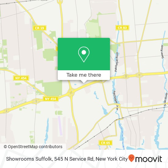 Mapa de Showrooms Suffolk, 545 N Service Rd