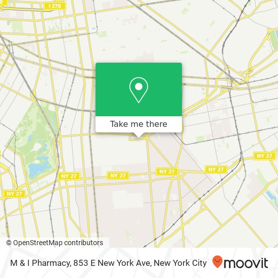 Mapa de M & I Pharmacy, 853 E New York Ave