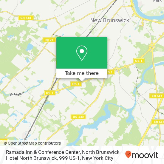 Mapa de Ramada Inn & Conference Center, North Brunswick Hotel North Brunswick, 999 US-1