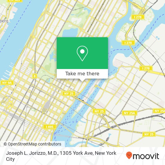 Mapa de Joseph L. Jorizzo, M.D., 1305 York Ave