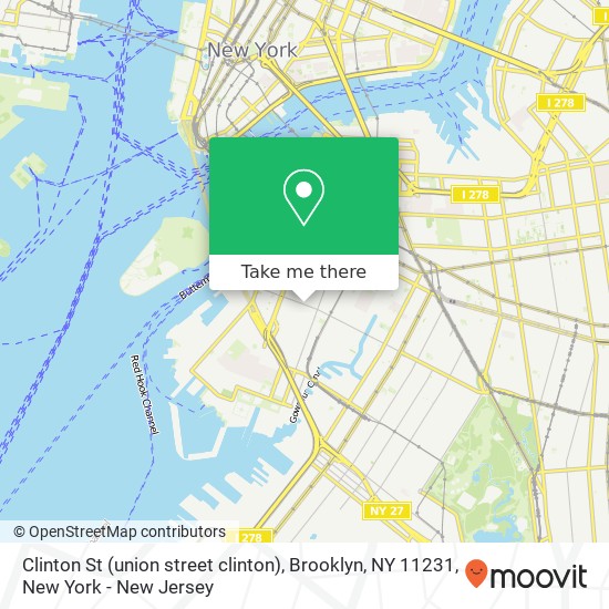Clinton St (union street clinton), Brooklyn, NY 11231 map