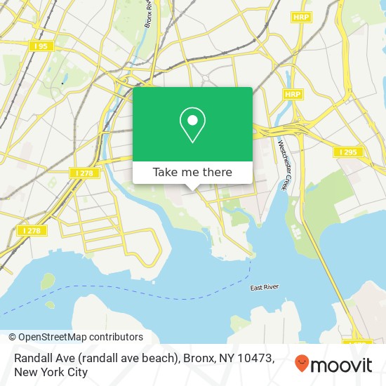 Mapa de Randall Ave (randall ave beach), Bronx, NY 10473