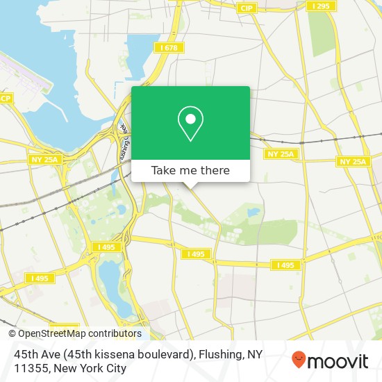 Mapa de 45th Ave (45th kissena boulevard), Flushing, NY 11355