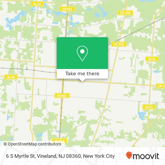 Mapa de 6 S Myrtle St, Vineland, NJ 08360