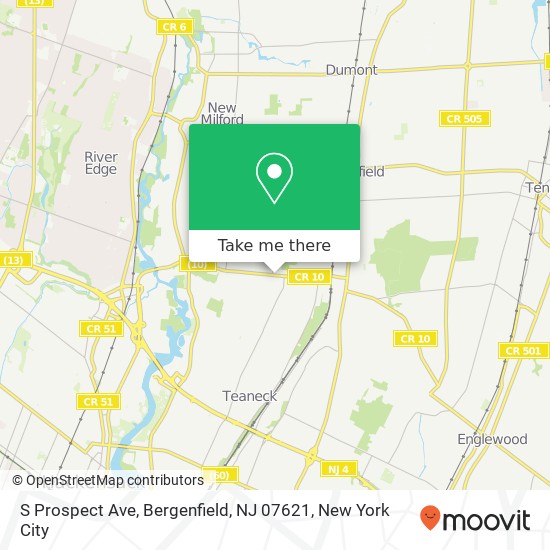 Mapa de S Prospect Ave, Bergenfield, NJ 07621