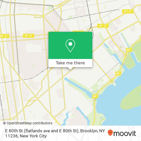 Mapa de E 80th St (flatlands ave and E 80th St), Brooklyn, NY 11236