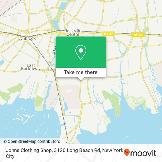 Mapa de Johns Clothing Shop, 3120 Long Beach Rd