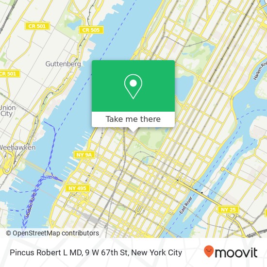 Mapa de Pincus Robert L MD, 9 W 67th St