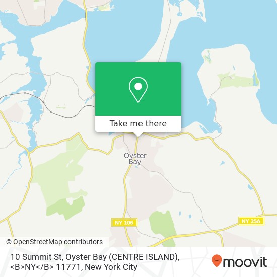 Mapa de 10 Summit St, Oyster Bay (CENTRE ISLAND), <B>NY< / B> 11771