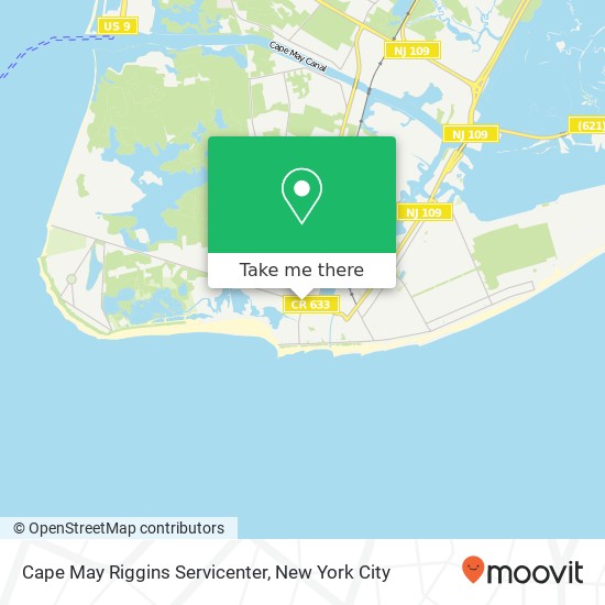 Mapa de Cape May Riggins Servicenter