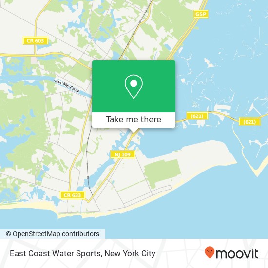 East Coast Water Sports map