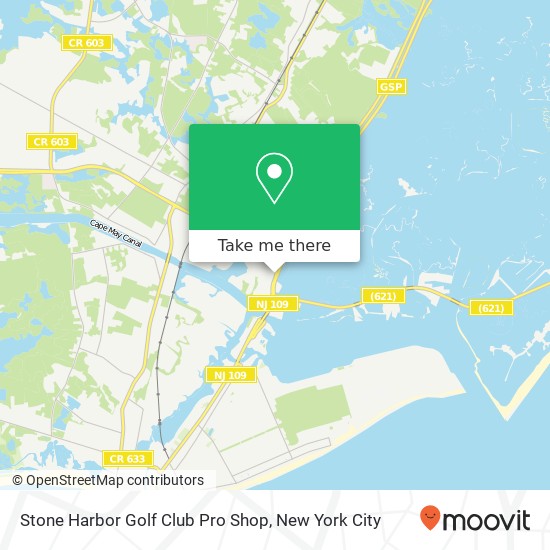 Mapa de Stone Harbor Golf Club Pro Shop