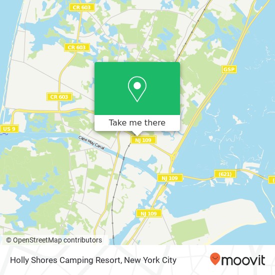 Mapa de Holly Shores Camping Resort