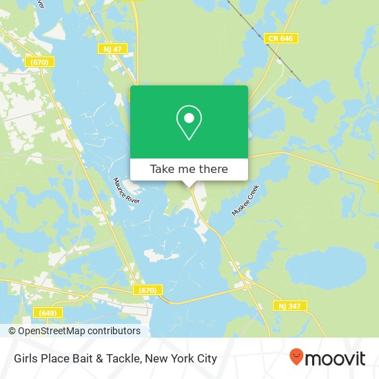 Mapa de Girls Place Bait & Tackle