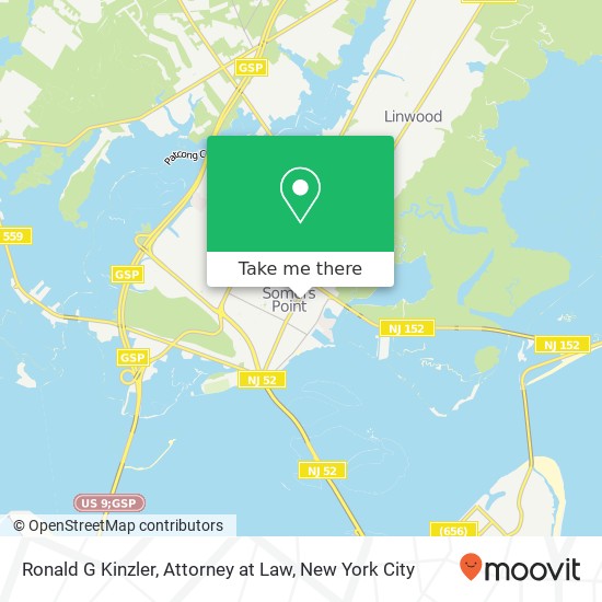 Ronald G Kinzler, Attorney at Law map