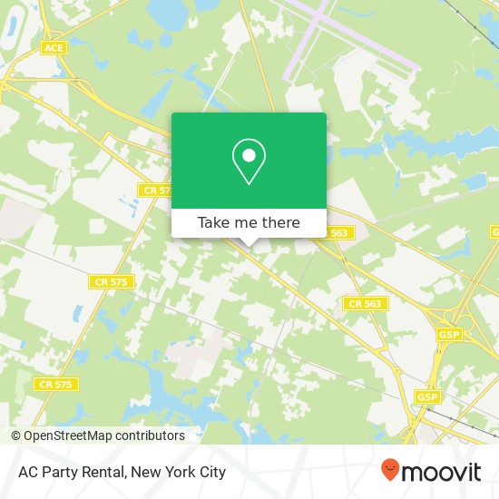 AC Party Rental map