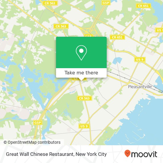 Mapa de Great Wall Chinese Restaurant