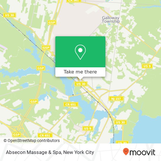 Mapa de Absecon Massage & Spa