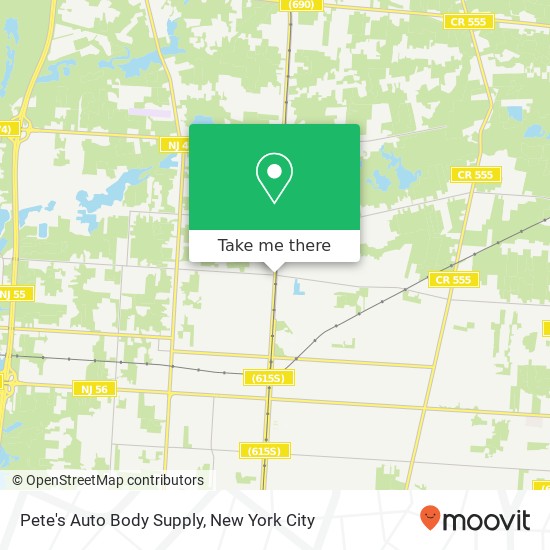 Mapa de Pete's Auto Body Supply