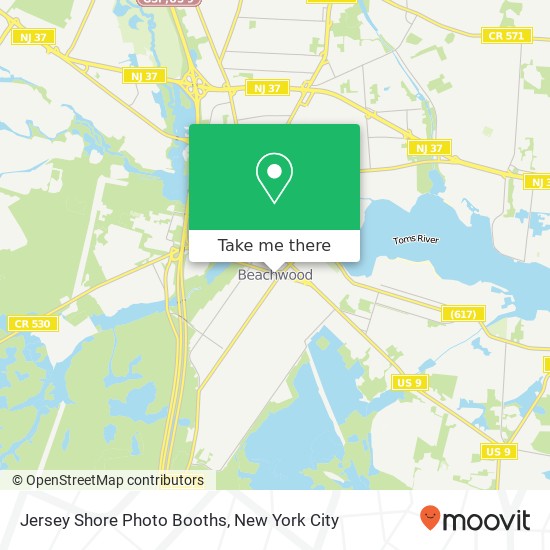 Jersey Shore Photo Booths map